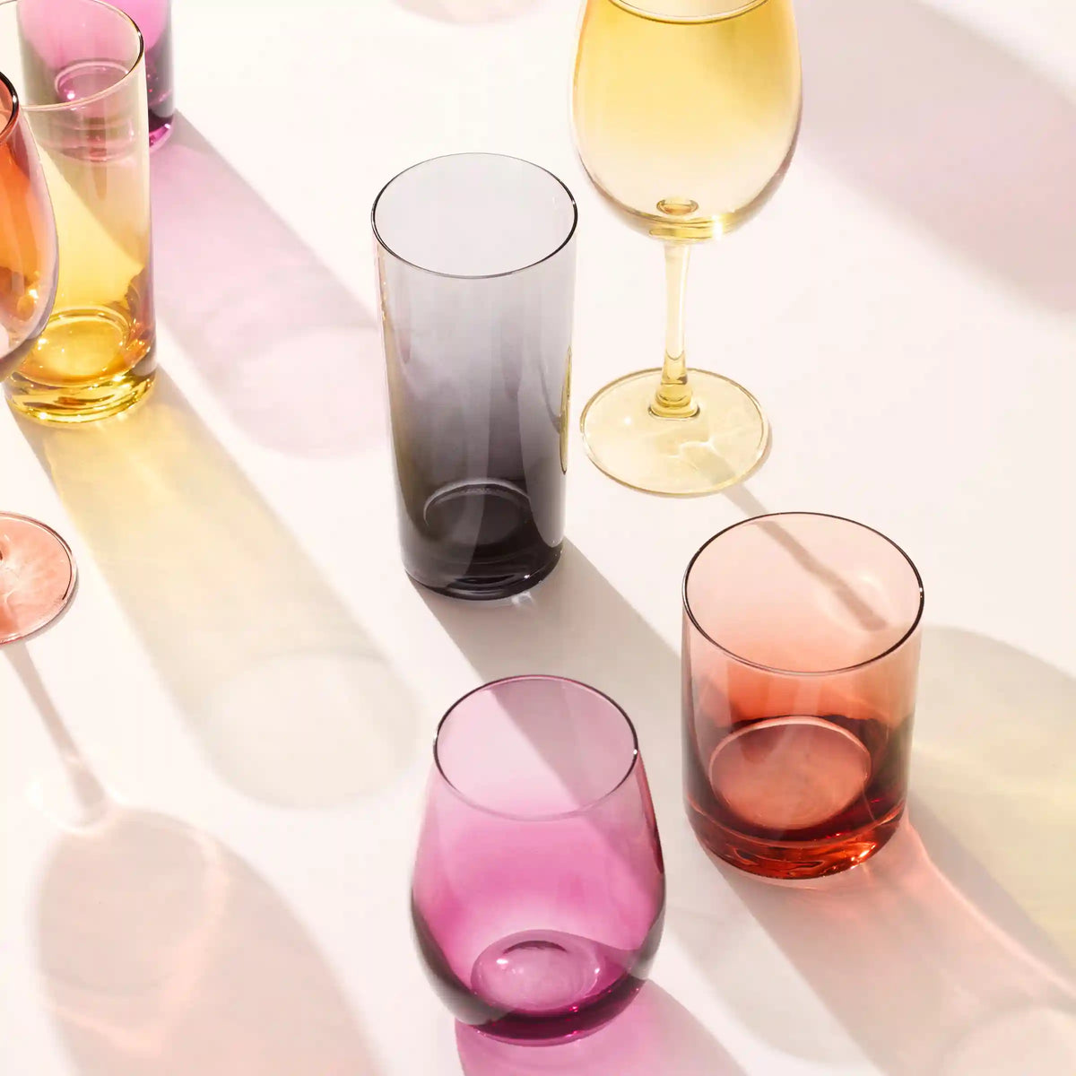 Golden Hour Stemless Wine Glasses, Set of 4