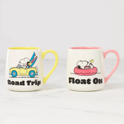Peanuts Mugs Road Trip-Float On, Set of 2
