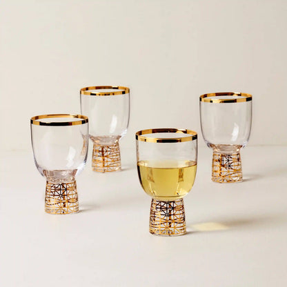 Tuscany Classics Gold Frost Wine Glasses, Set of 4