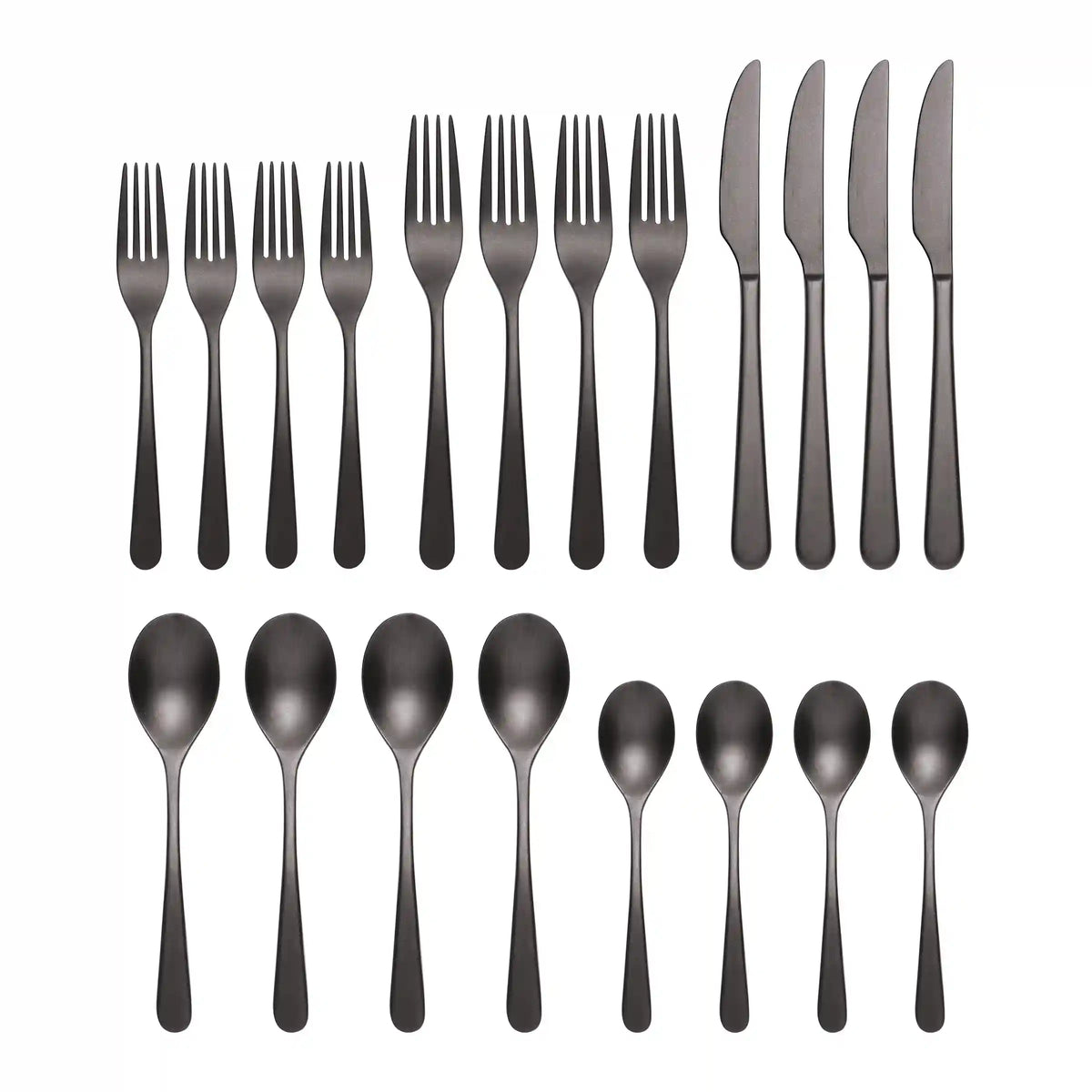 Kenbrook Black Vintage 20-Piece Flatware Set