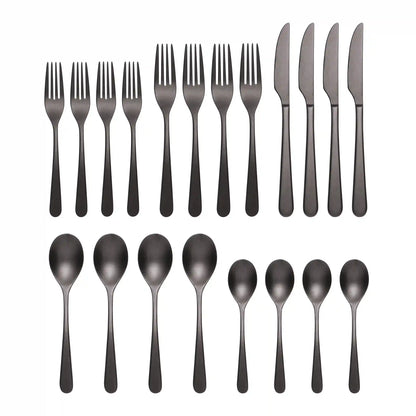 Kenbrook Black Vintage 20-Piece Flatware Set