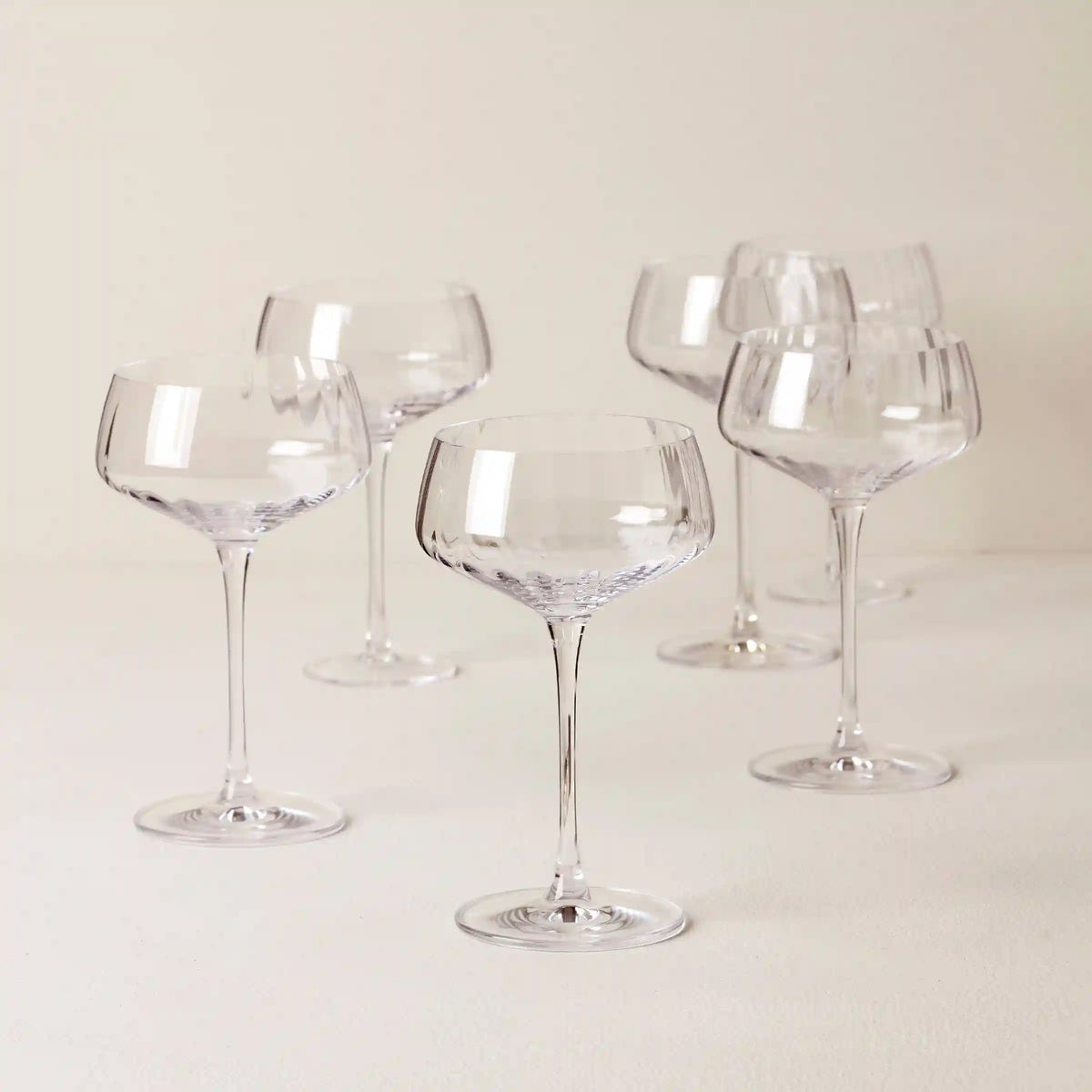 Tuscany Classics Angled Optic Coupe Glasses, Set of 6