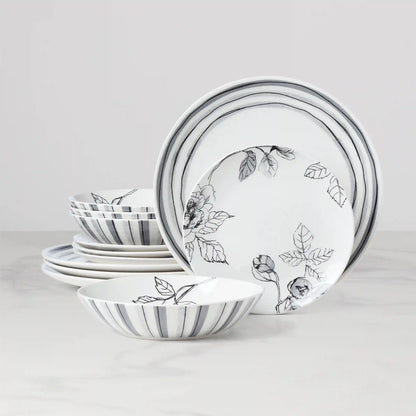 Sketchbook 12-Piece Dinnerware Set
