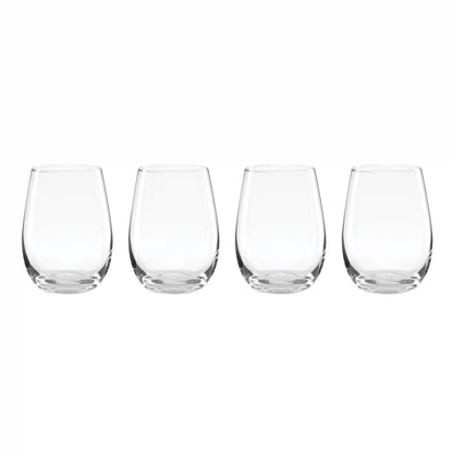 5 O'Clock Stemless Wine Glasses, Set of 4