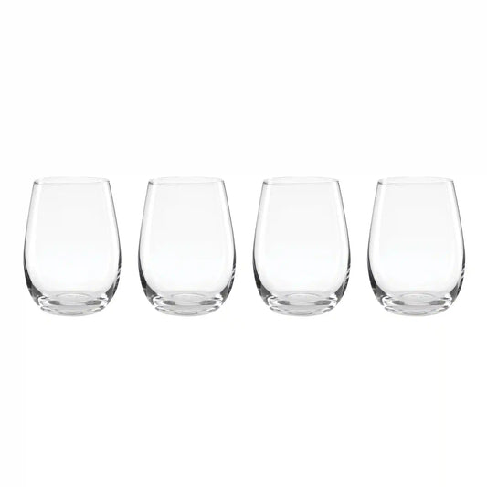 5 O'Clock Stemless Wine Glasses, Set of 4