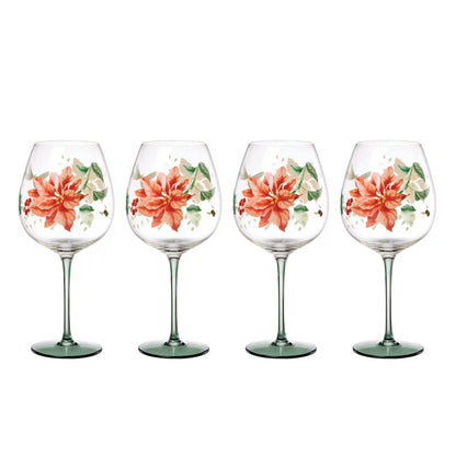 Butterfly Meadow Holiday Balloon Glasses, Set of 4