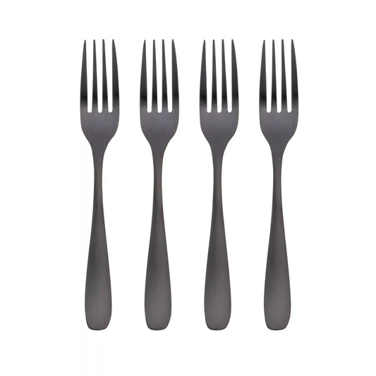 Eliana Black Satin Salad Forks, Set of 4