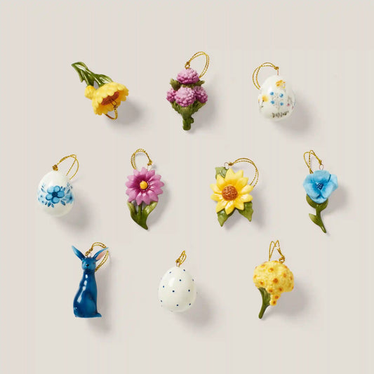 Floral Easter 10-Piece Mini Ornament Set