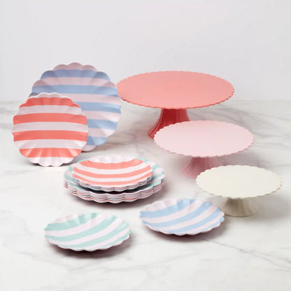 Stripey Assorted Bamboo Small Plates, Set of 6