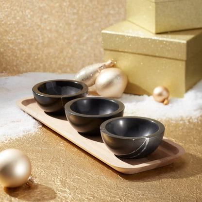 LX Collective Tray with 3 Dip Bowls