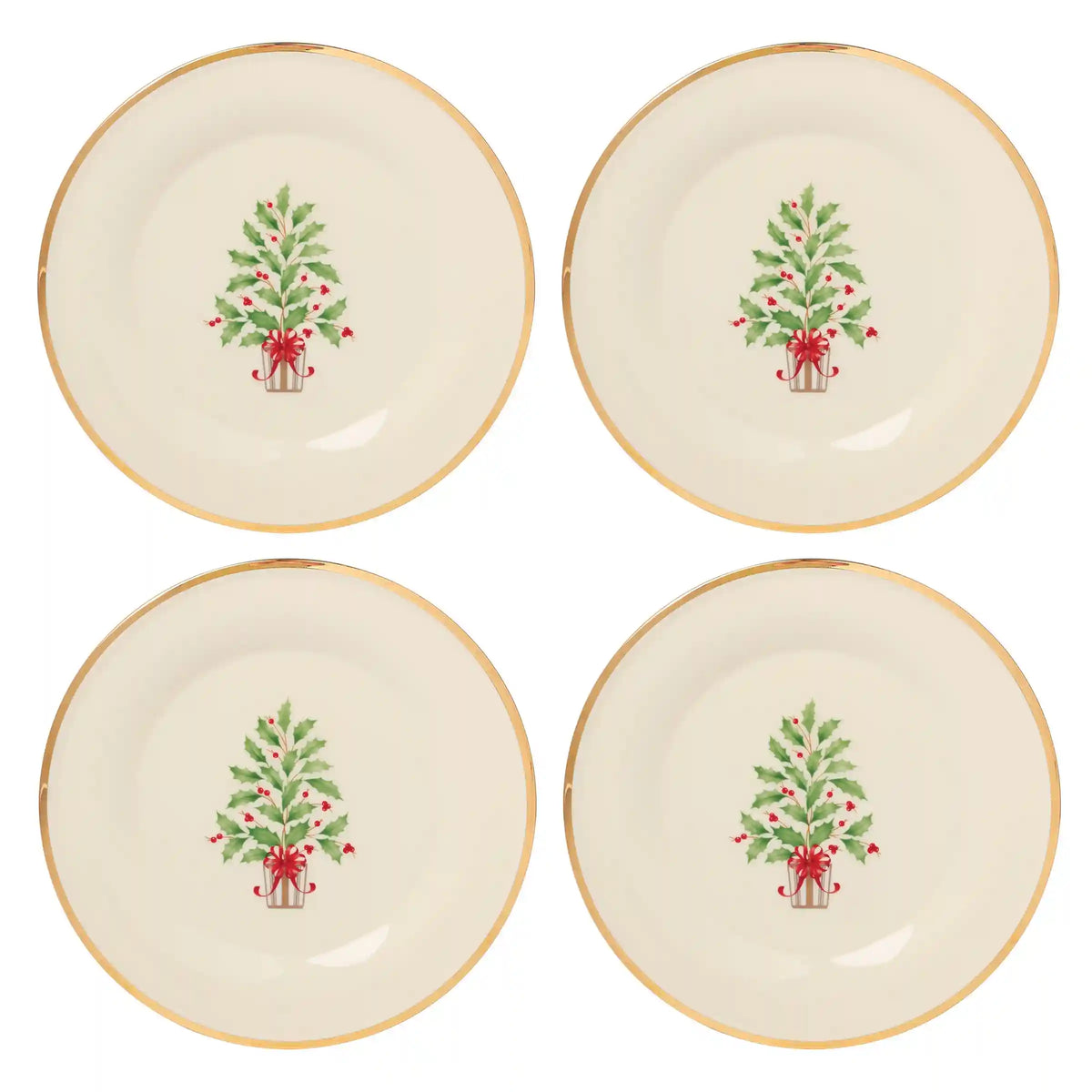 Holiday Tree Accent Plates, Set of 4