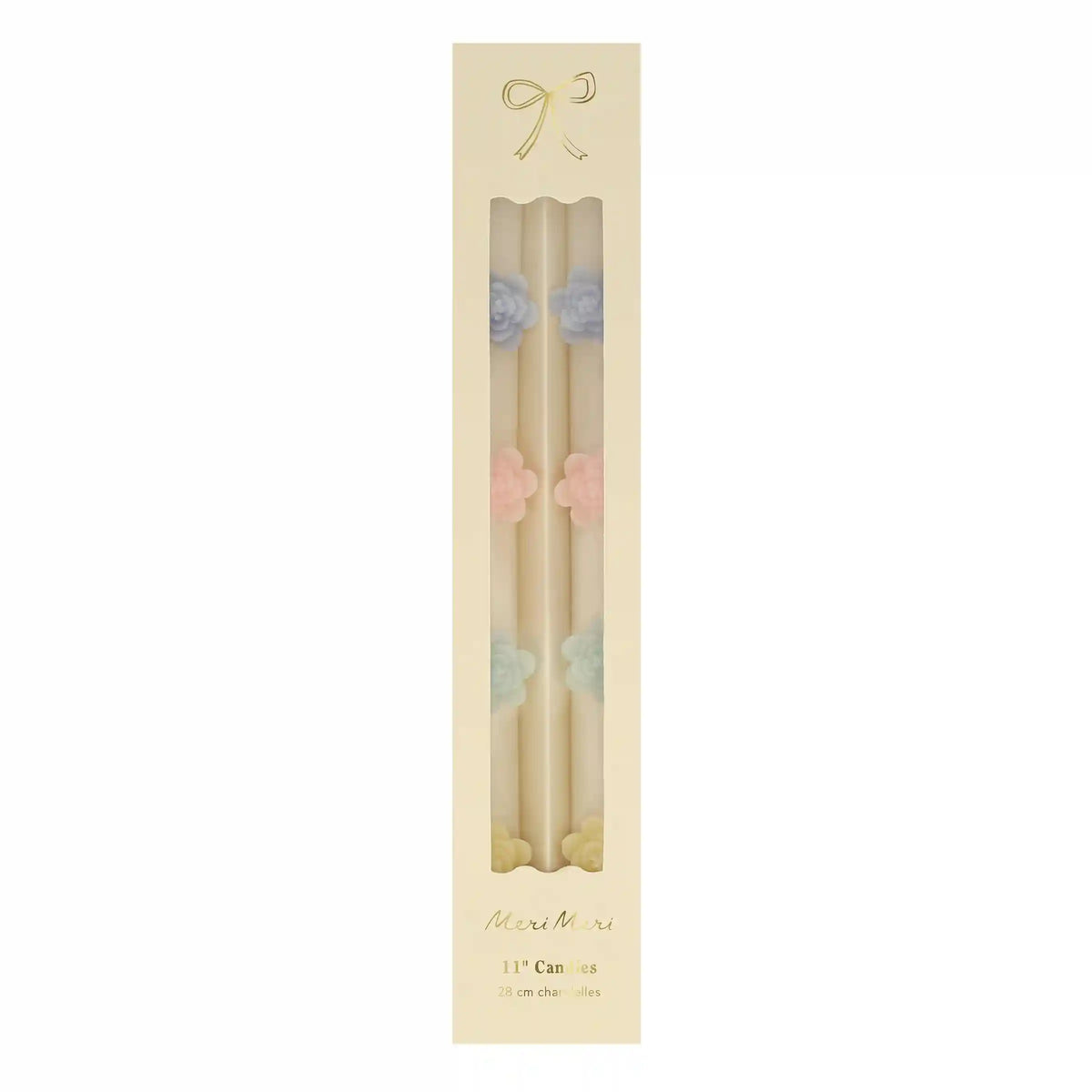 Pastel Flowers Taper Candles, Set of 2