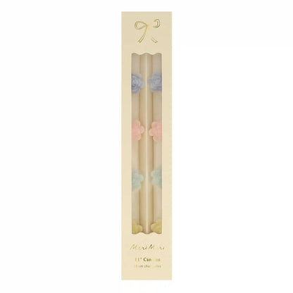 Pastel Flowers Taper Candles, Set of 2