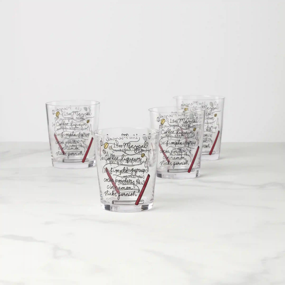Make Merry Double Old-Fashioned Glasses, Set of 4
