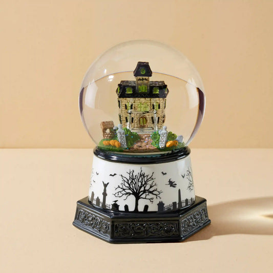 Haunted Village Lit Water Globe