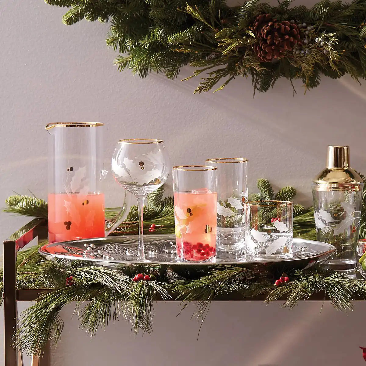 Holiday Gold Highball Glasses, Set of 4