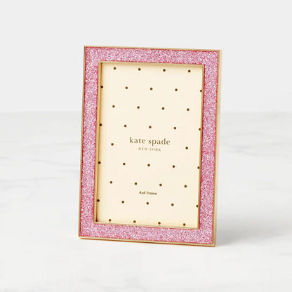 Sitting Pretty Pink Glitter 4x6 Photo Frame