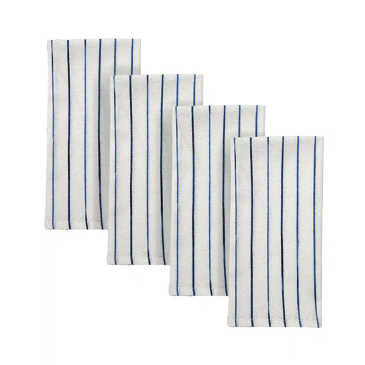 Blue Bay Stripe Dinner Napkins, Set of 4