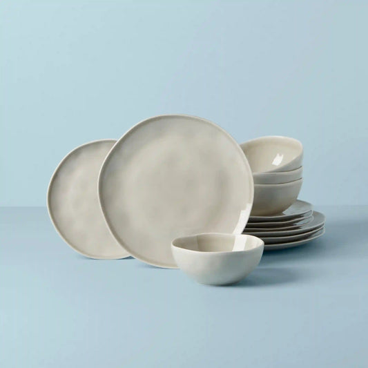 Bay Colors Grey 12-Piece Dinnerware Set