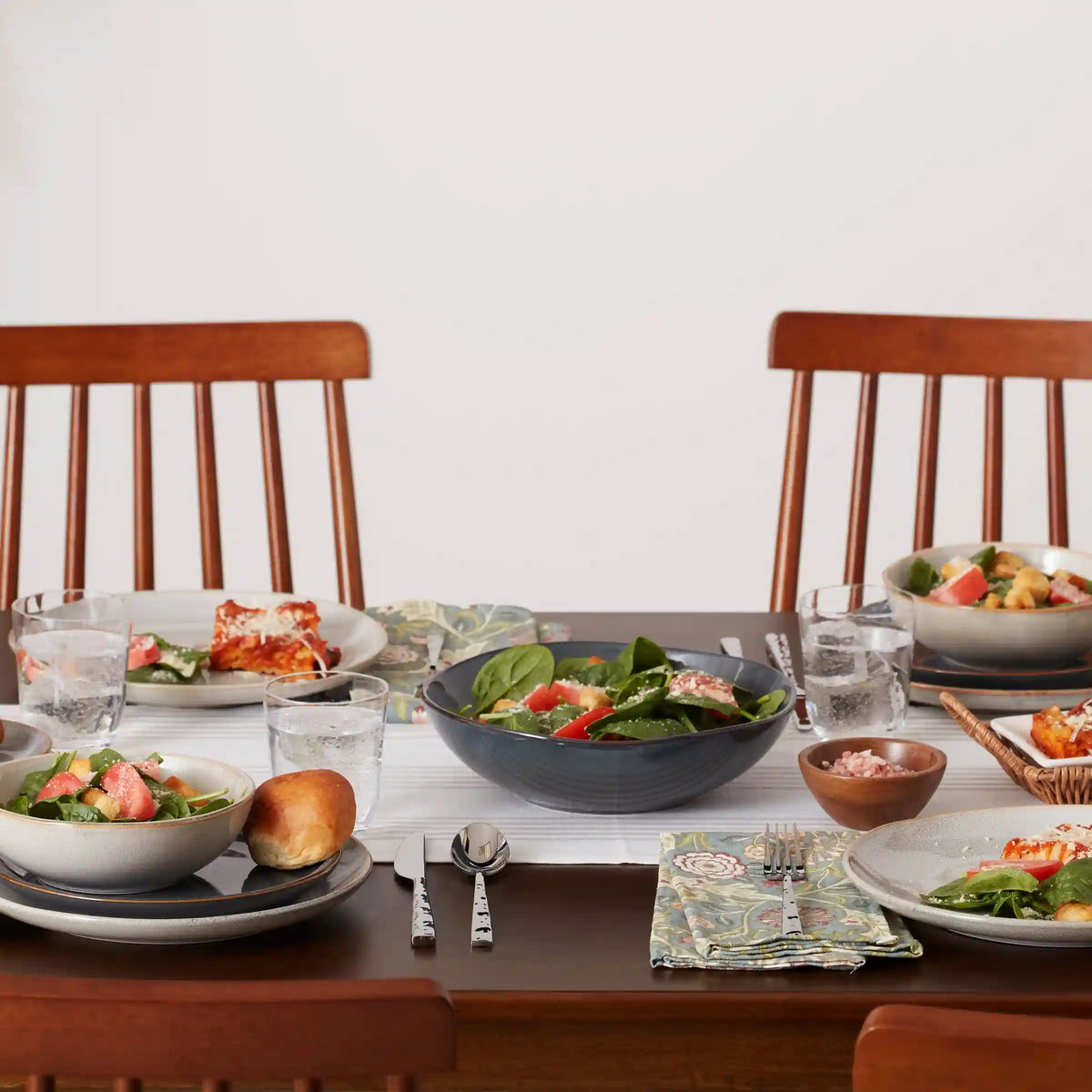 Organic Shades Gray Pasta Bowls, Set of 4