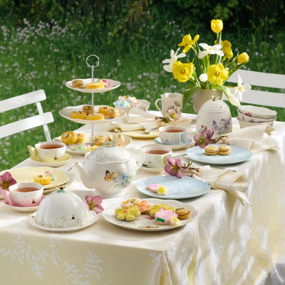Butterfly Meadow Floral Yellow Accent Plates, Set of 4