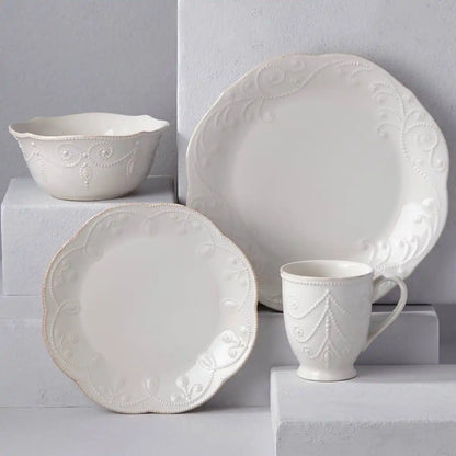 French Perle White 4-Piece Place Setting