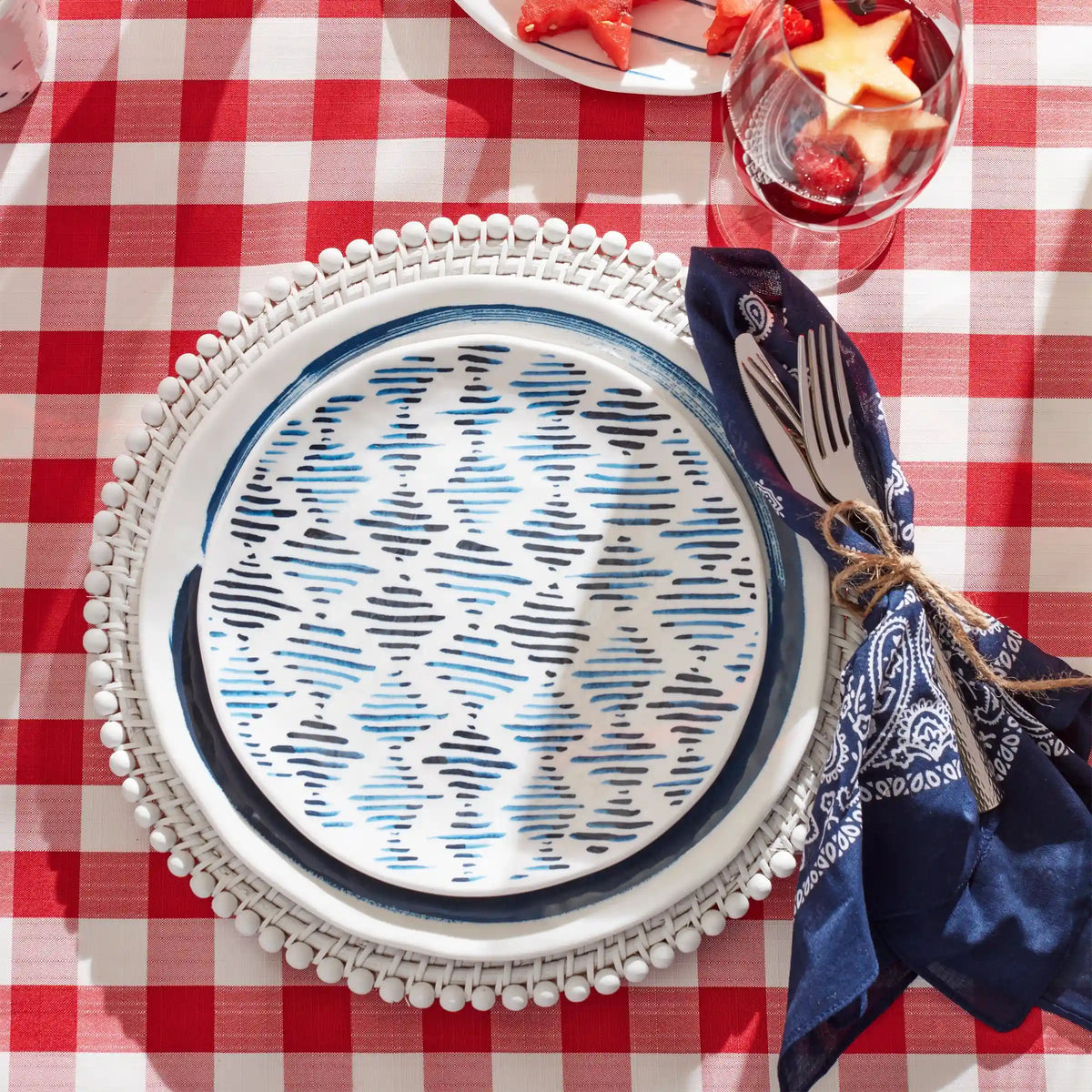 Blue Bay Melamine Dinner Plates, Set of 4