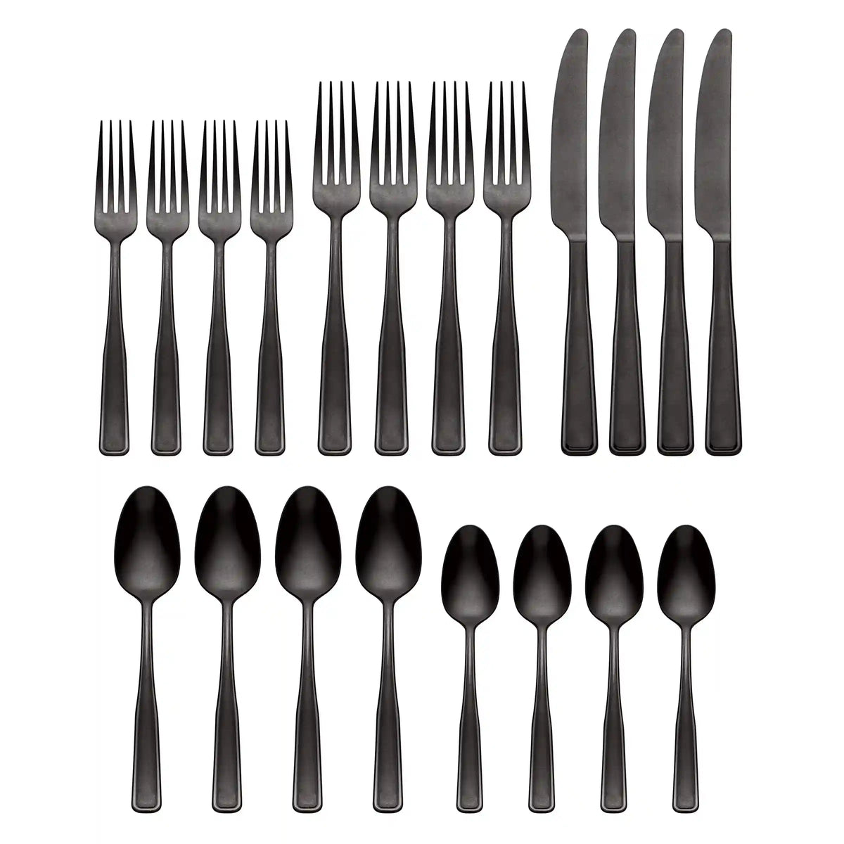 Reid Black Vintage 20-Piece Flatware Set