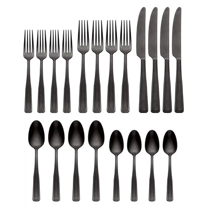 Reid Black Vintage 20-Piece Flatware Set