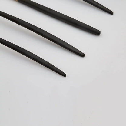 Gaze Black Champagne Satin 20-Piece Flatware Set