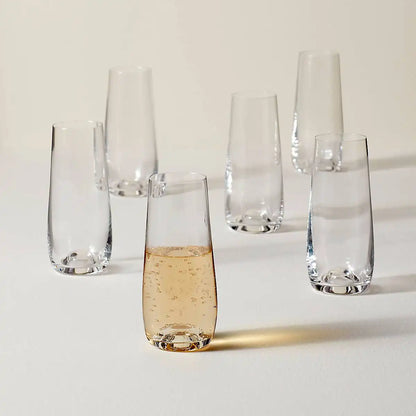 Tuscany Classics Stemless Flute Glasses, Set of 6