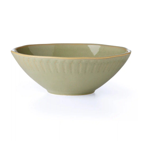 Artisanal Stripe Green Serving Bowl