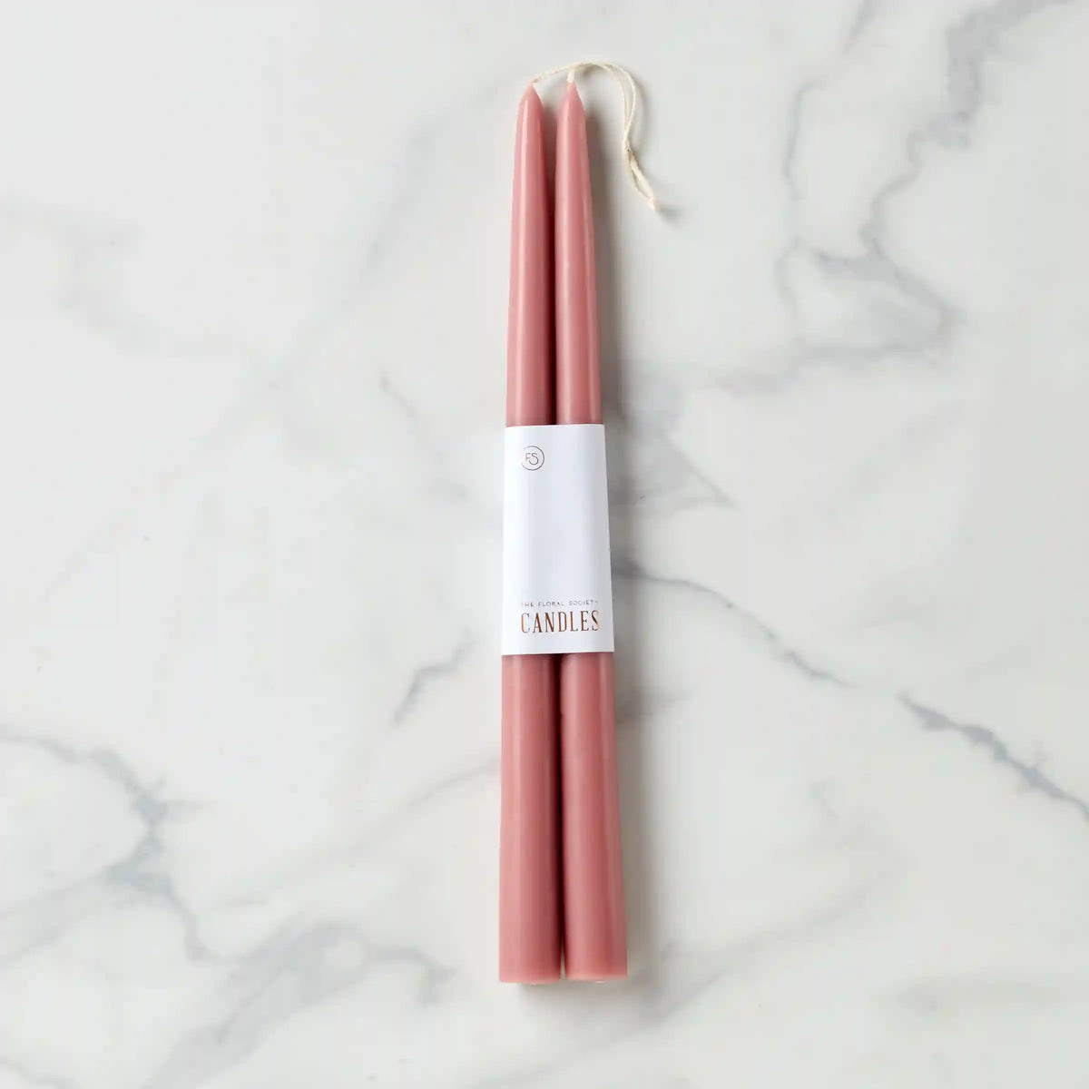 Dipped Rose 12" Taper Candle, Set of 2