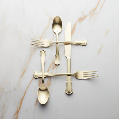 James Street Champagne Satin 20-Piece Flatware Set