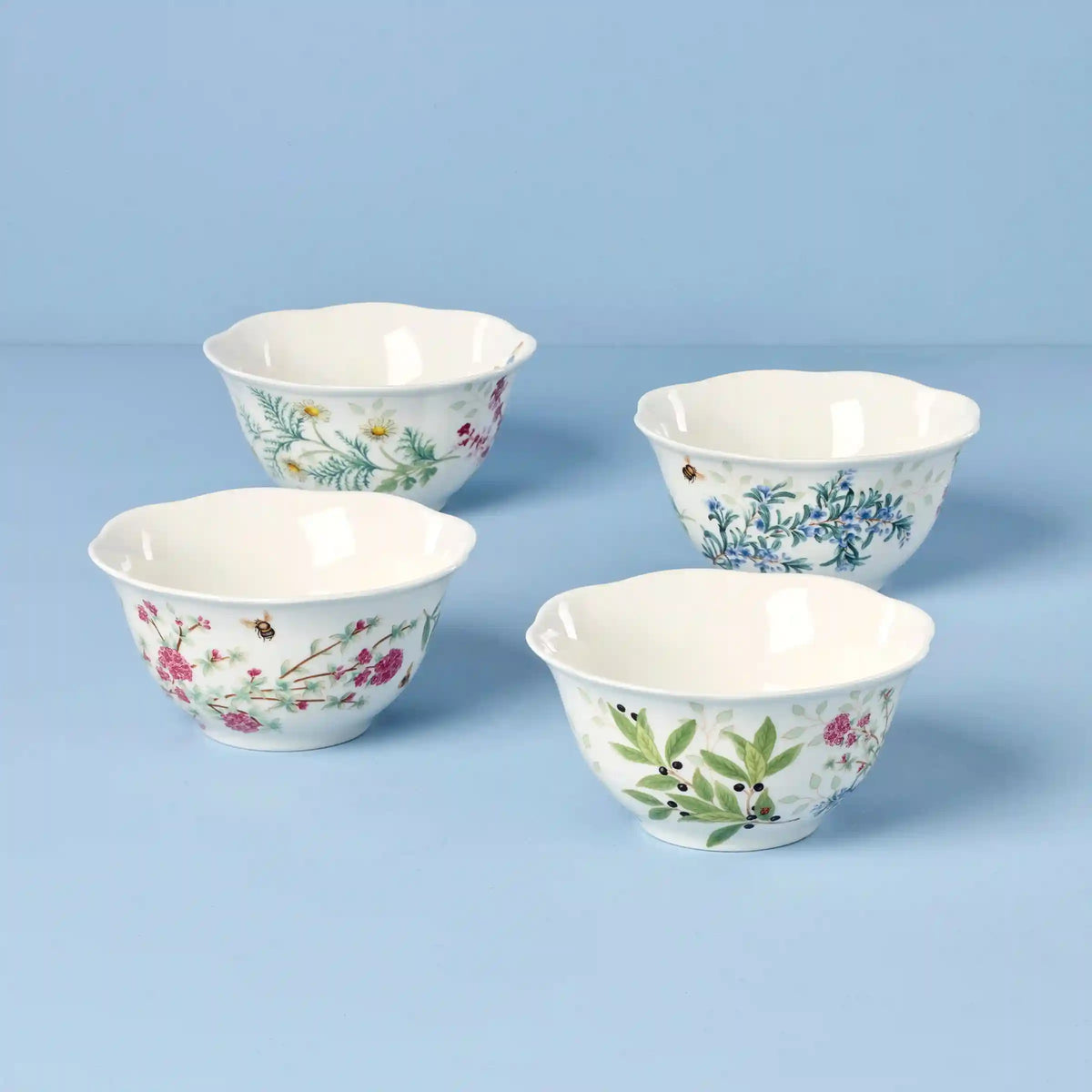Butterfly Meadow Herbs Rice Bowls, Set of 4
