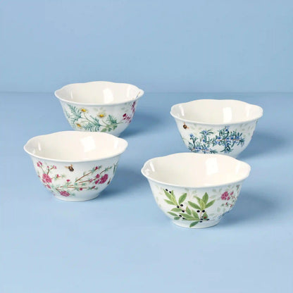 Butterfly Meadow Herbs Rice Bowls, Set of 4