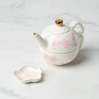 Spring Pansies Tea For One with Tea Bag Holder