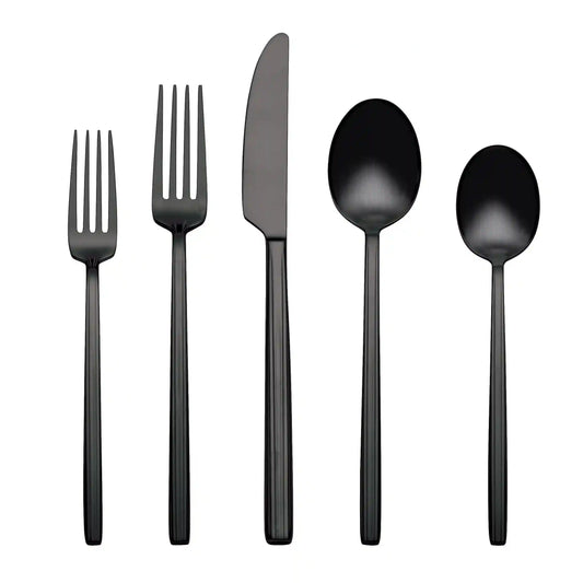 Dean Black Satin 20-Piece Flatware Set