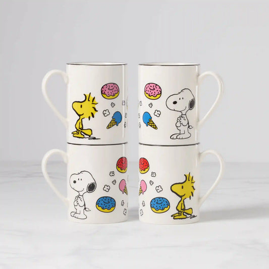 Chef Snoopy Mugs, Set of 4