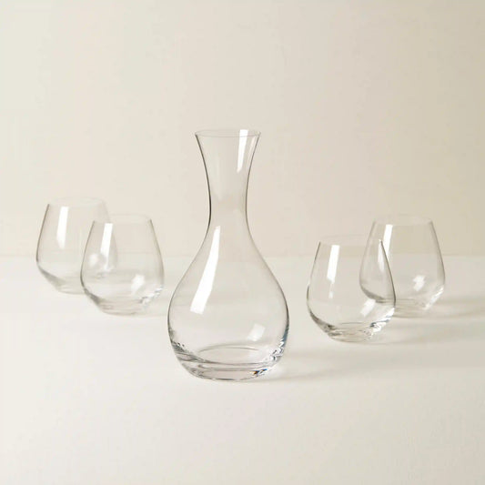 Tuscany Classics Decanter & Stemless Wine Glass Set