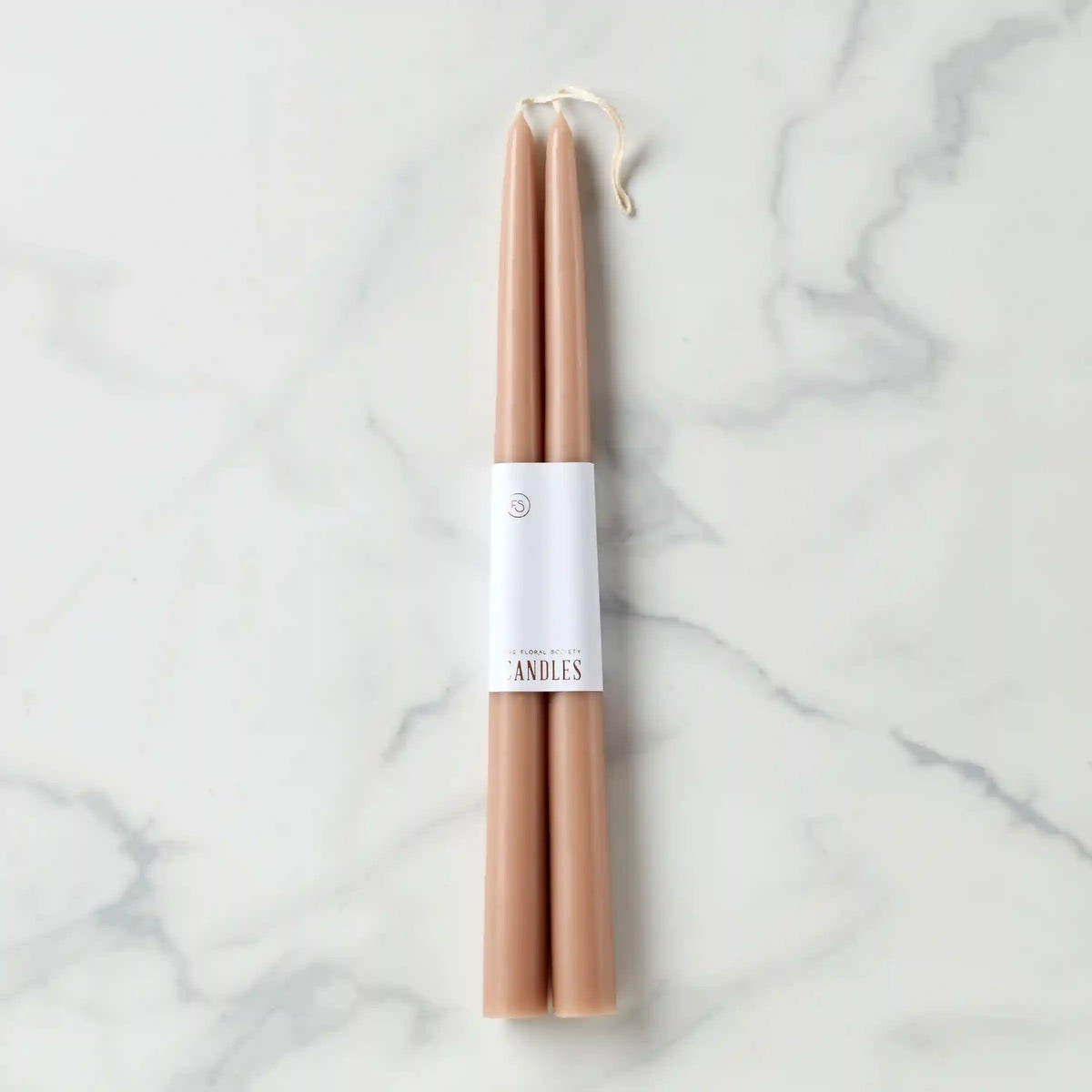 Dipped Greige 12" Taper Candle, Set of 2