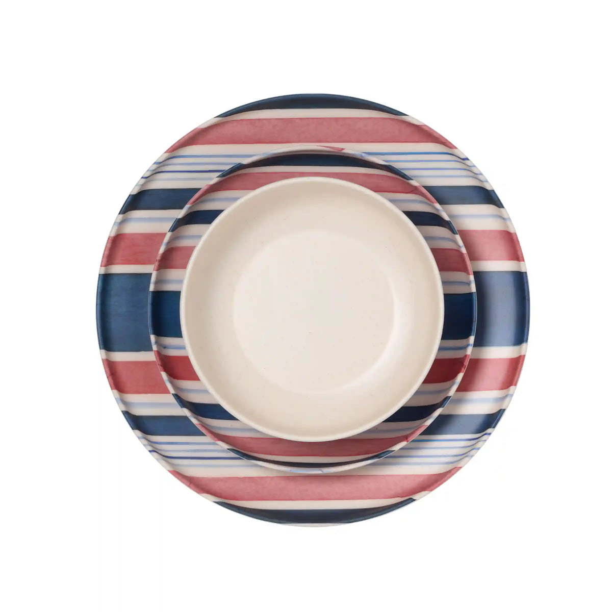 24 Seven Melamine Stripe 12-Piece Dinnerware Set