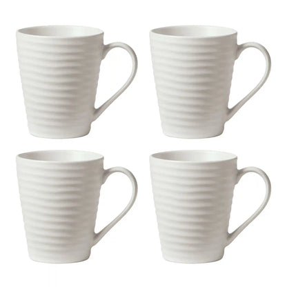 Ridge White Mugs, Set of 4