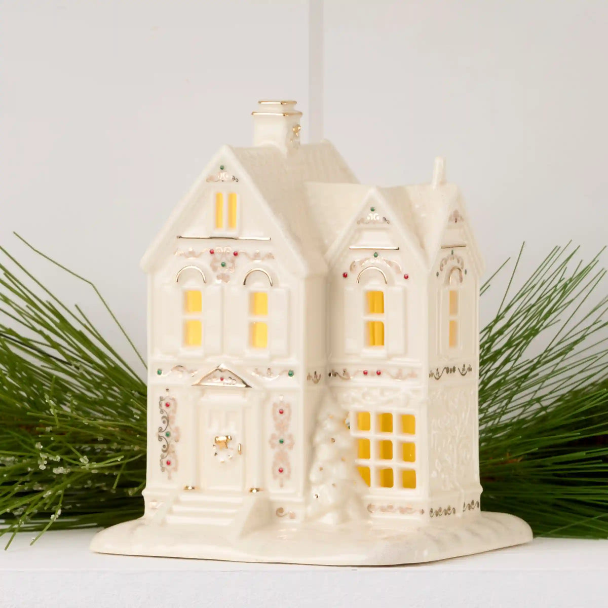 Mistletoe Park Victorian House Lit Figurine