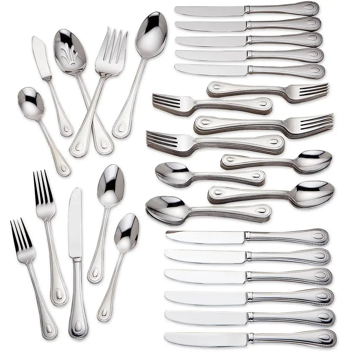 French Perle 65-Piece Flatware Set