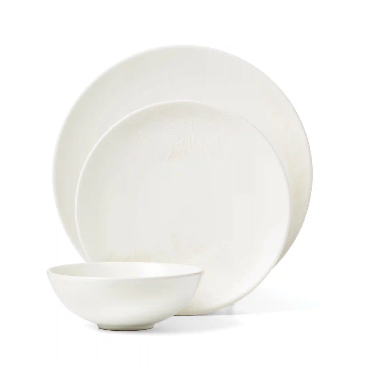 Roseto White 12-Piece Dinnerware Set