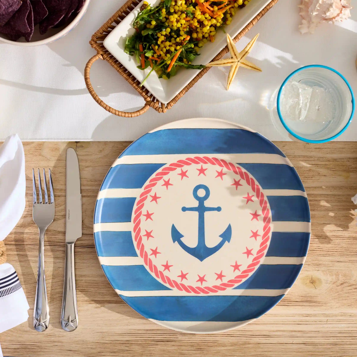 24 Seven Melamine Aweigh We Go 18-Piece Dinnerware Set