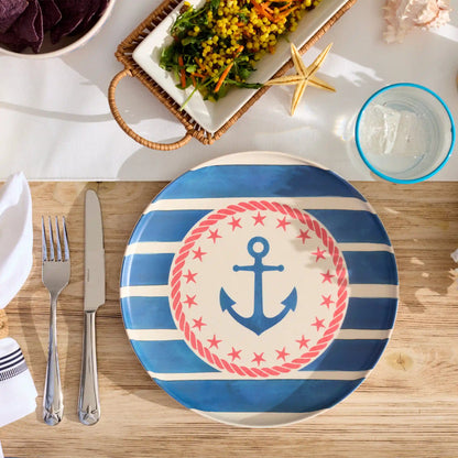 24 Seven Melamine Aweigh We Go 24-Piece Dinnerware Set