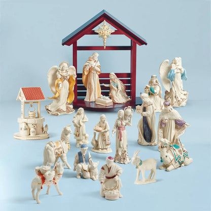First Blessing Nativity Town Water Well Figurine