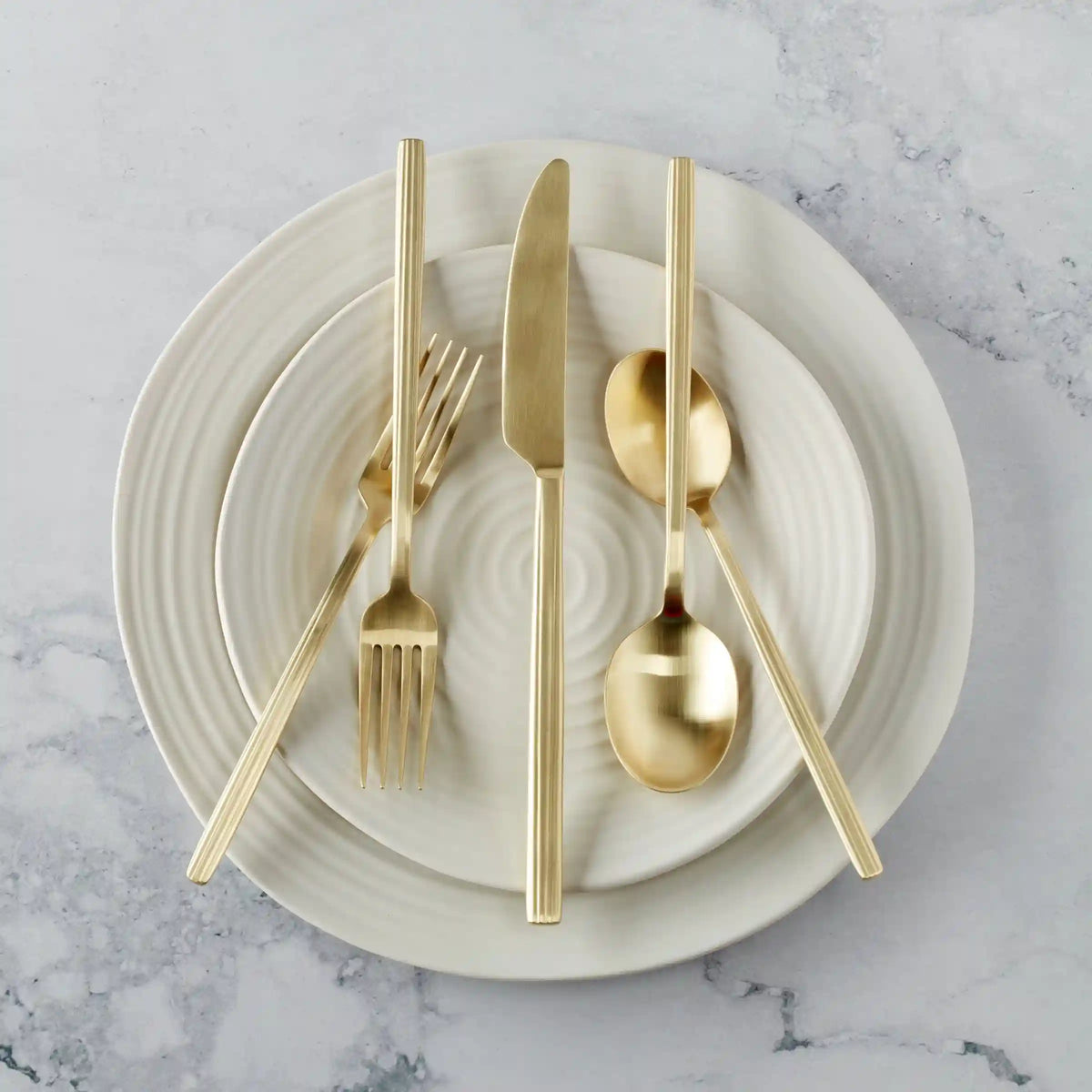 Dean Champagne Satin 20-Piece Flatware Set
